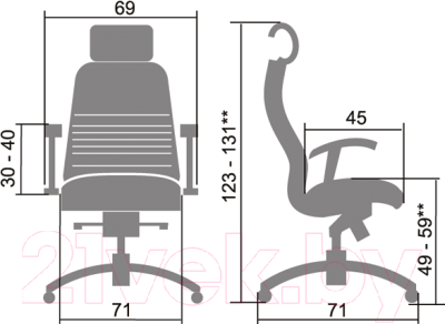 Кресло офисное Metta Samurai K-3.02 (коричневый)