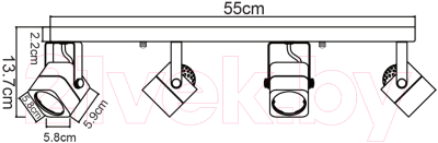 Спот Arte Lamp Lente A1314PL-4BK