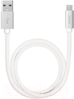 Кабель Deppa Leather USB - micro USB / 72269 (белый)