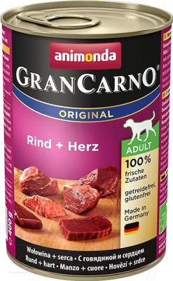 Влажный корм для собак Animonda GranCarno Original Adult с говядиной и сердцем (400г)