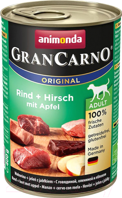 Влажный корм для собак Animonda GranCarno Original Adult оленина и яблоко (400г)
