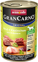 

Корм для собак Animonda, GranCarno Original Adult с говядиной и кроликом с травами