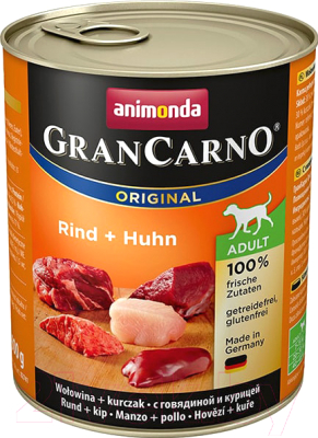 Влажный корм для собак Animonda GranCarno Original Adult с говядиной и курицей (800г)