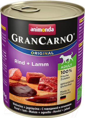 Влажный корм для собак Animonda GranCarno Original Adult с говядиной и ягненком (800г)
