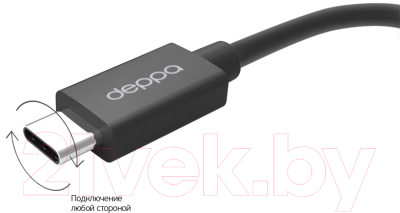 Адаптер Deppa Type-C - USB A (f) / 72208 (черный)