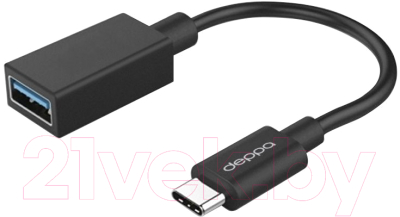 Адаптер Deppa Type-C - USB A (f) / 72208 (черный)