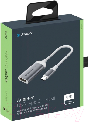 Адаптер Deppa USB Type-C - HDMI / 73120 (графит)