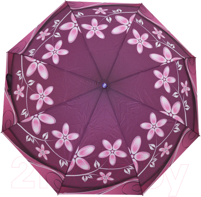 Зонт складной Ame Yoke ОК581 (цветы/малиновый)