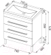 Миниатюра изображения товара Тумба под умывальник Aquanet Верона 75 / 178254 (с 3 ящиками)