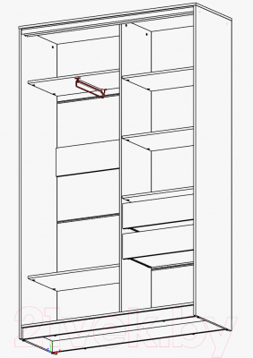 Шкаф-купе Рэйгрупп 138450 SSX Elgon РГ-11.02 (сосна натуральная/сосна натуральная/хром)