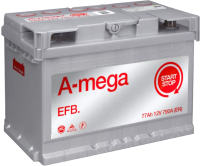 

Автомобильный аккумулятор A-mega, EFB 77.0 R+
