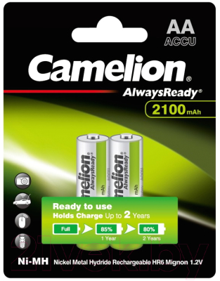 Комплект аккумуляторов Camelion AA-2100-BP2 NH Always Ready