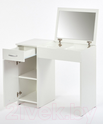 Туалетный столик с зеркалом MFMaster Риано-03 / МСТ-ТСР-03-БТ-02 (белый)