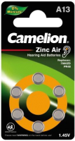 Батарейка Camelion ZA13 BP6 Mercury Free 1.4V - 