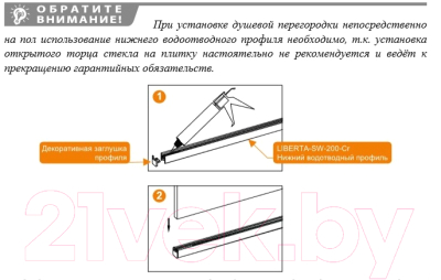 Душевая стенка Cezares LIBERTA-L-1-80-C-Cr