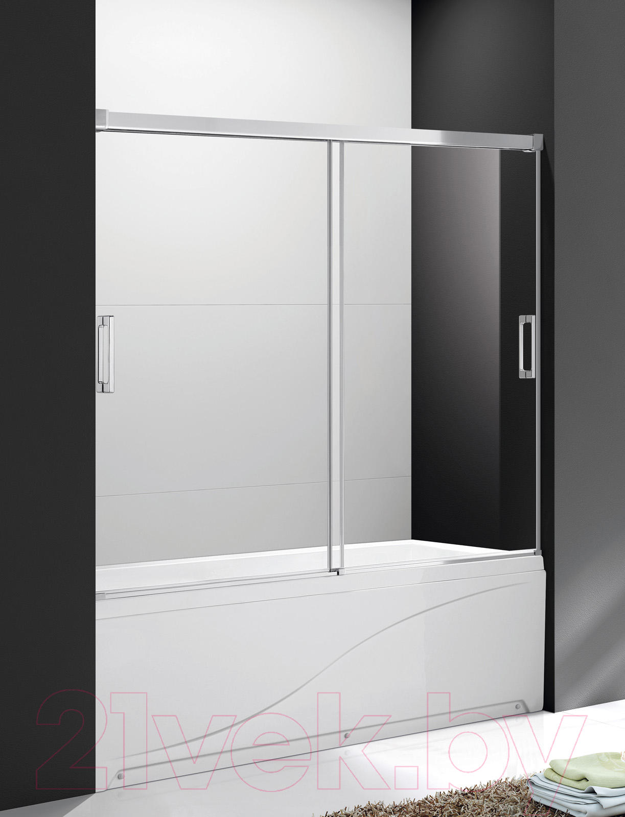 Стеклянная шторка для ванны Cezares TANDEM-SOFT-VF-2-190/145-C-Cr-IV — фото 5