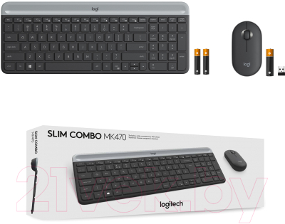 Клавиатура+мышь Logitech MK470 Slim Wireless Combo / 920-009206