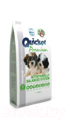 Сухой корм для собак Quicker Premium Puppy Mini / Midi с птицей и рисом (10кг)