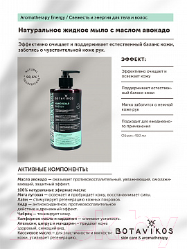 Мыло жидкое Botavikos Aromatherapy Energy Натуральное для рук с эфирными маслами (450мл)