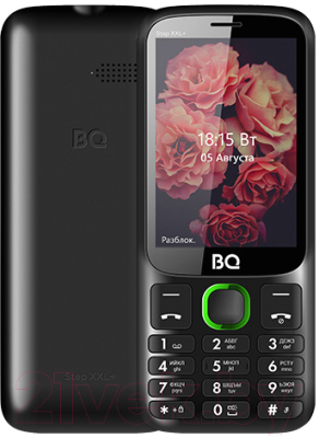 Мобильный телефон BQ Step XXL Plus BQ-3590 (черный/зеленый)