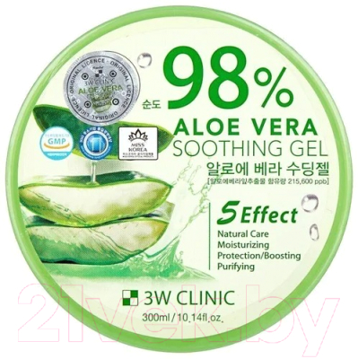 Гель для тела 3W Clinic Aloe Vera Soothing Gel 98% универсальный (300мл)