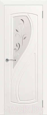 Дверь межкомнатная ЭСТЕЛЬ Грация ДО 60x200 левая (белая эмаль/матовое)