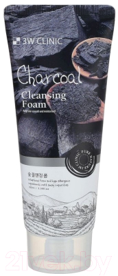 Пенка для умывания 3W Clinic Натуральная Charcoal Cleansing Foam (100мл)