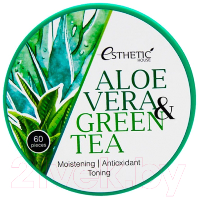 Патчи под глаза Esthetic House Aloe Vera&Green Tea Hydrogel Eye Patch (60шт)