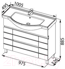 Тумба под умывальник Aquanet Доминика 100 / 171689