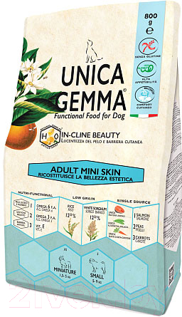 Сухой корм для собак Gheda Petfood Unica Gemma Adult Mini Skin (800г)