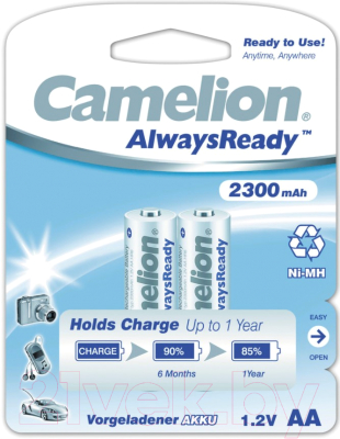 Комплект аккумуляторов Camelion AA-2300-BP2 NH Always Ready (2шт)