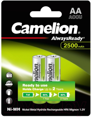Комплект аккумуляторов Camelion AA-2500-BP2 NH Always Ready (2шт)