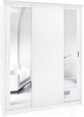 Шкаф-купе Кортекс-мебель Лагуна ШК07-02 (белый)