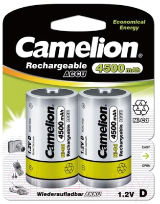 Комплект аккумуляторов Camelion D-4500mAh-BP2 NC (2шт)