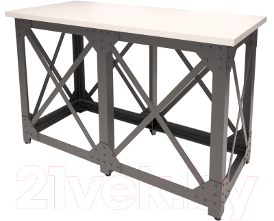 Барный стол Millwood Лофт Нельсон Ш 180x80x112 (дуб белый/металл черный)