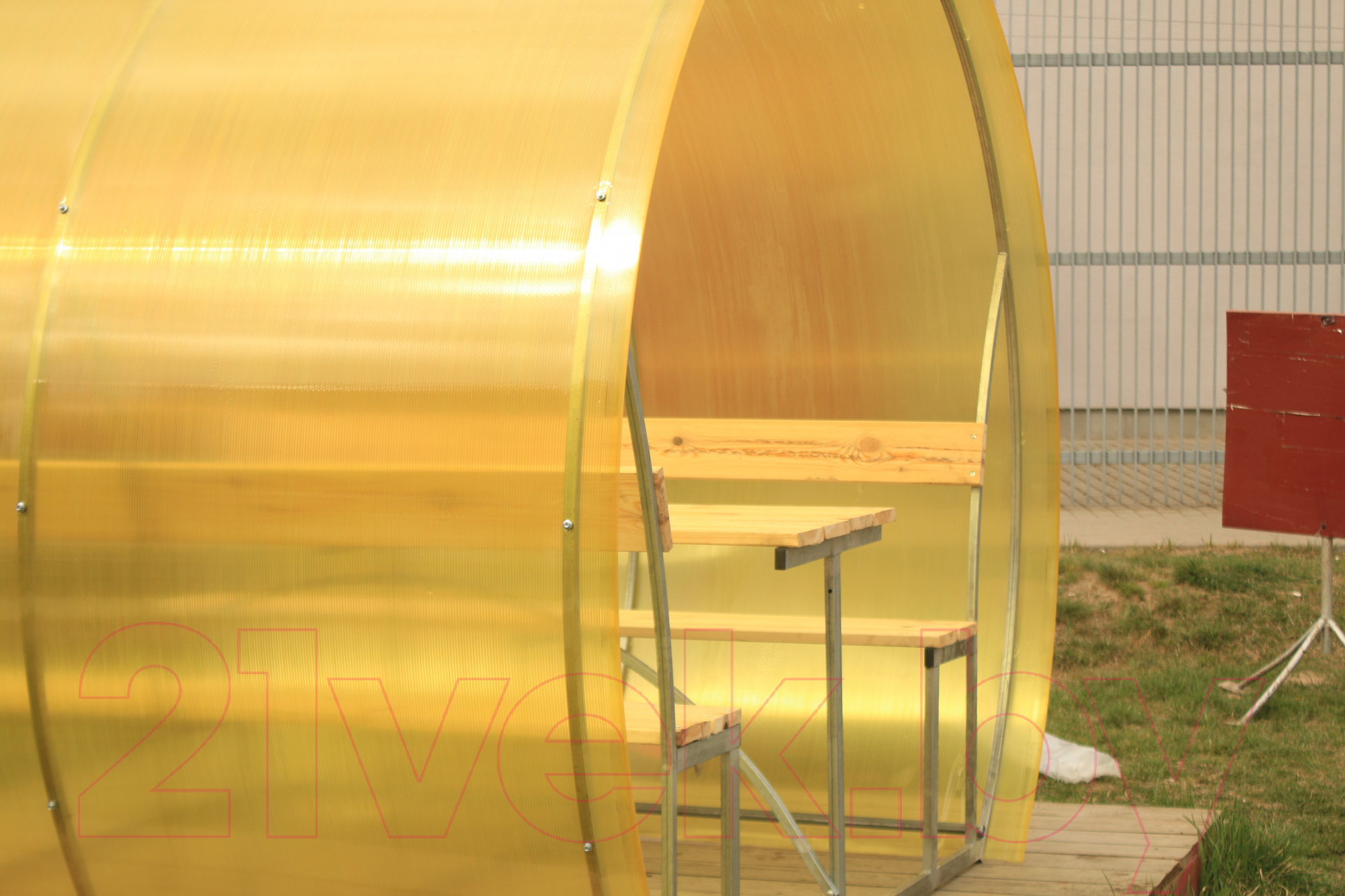 Беседка КомфортПром Пион 3м с покрытием (жёлтый)