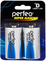 Комплект батареек Perfeo LR20/2BL Super Alkaline - 
