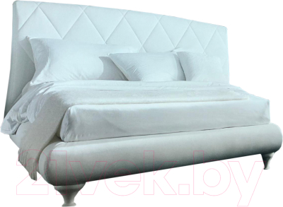 Двуспальная кровать Дамавер Alexia 180x200 / 3147PN (TR505 белый категория В экокожа/LO79 белые ноги)