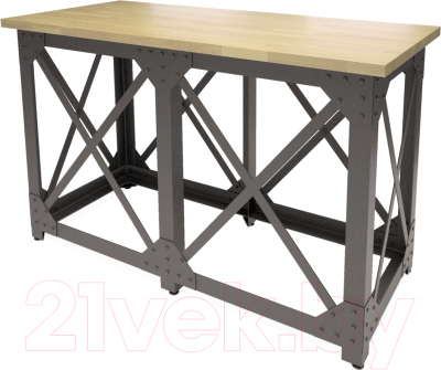 Барный стол Millwood Лофт Нельсон Ш 180x80x112 (дуб натуральный/металл черный)