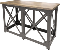 Барный стол Millwood Лофт Нельсон Ш 180x80x112 (дуб темный/металл черный) - 