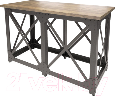 Барный стол Millwood Лофт Нельсон Ш 180x80x112 (дуб темный/металл черный)