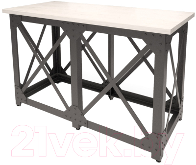 Барный стол Millwood Лофт Нельсон Л 180x80x120 (дуб белый Craft/металл черный)