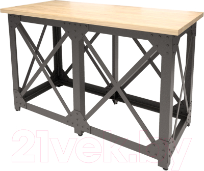 Барный стол Millwood Лофт Нельсон Л 180x80x120 (дуб золотой Craft/металл черный)