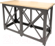 Барный стол Millwood Лофт Нельсон Л 180x80x120 (дуб золотой Craft/металл черный) - 