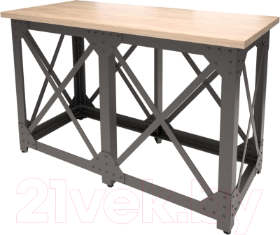 Барный стол Millwood Лофт Нельсон Л 180x80x120 (дуб табачный Craft/металл черный)
