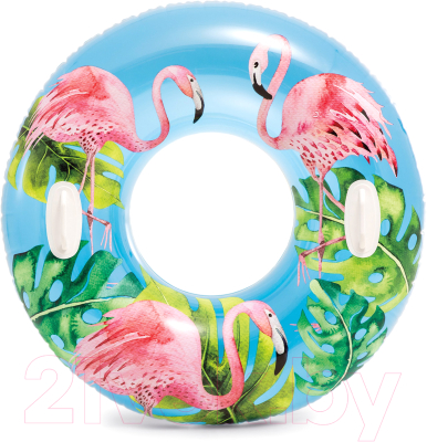 Надувной круг Intex С ручками / 58263 (фламинго)
