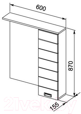 Изображение товара Шкаф с зеркалом для ванной Aquanet Доминика 60 LED / 171918