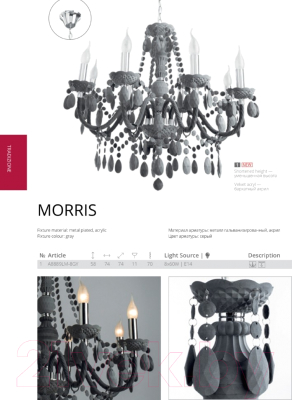 Люстра Arte Lamp Morris A8889LM-8GY