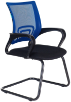 Кресло офисное Бюрократ CH-695N-AV/BL/TW-11 (на полозьях, синий/черный, TW-05/TW-11) - 