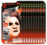 Набор масок для лица Elizavecca Red Ginseng Deep Pqwer Ringer Mask Pack тканевые (10шт) - 